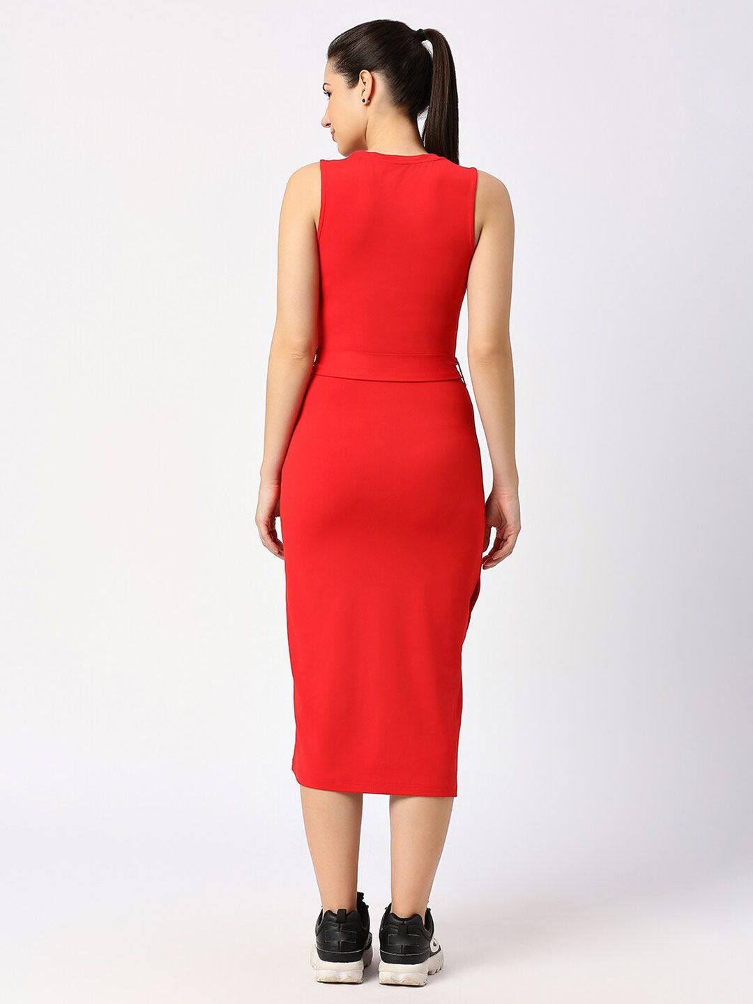 Being Human Round Neck Sleeveless Sheath Midi Dress