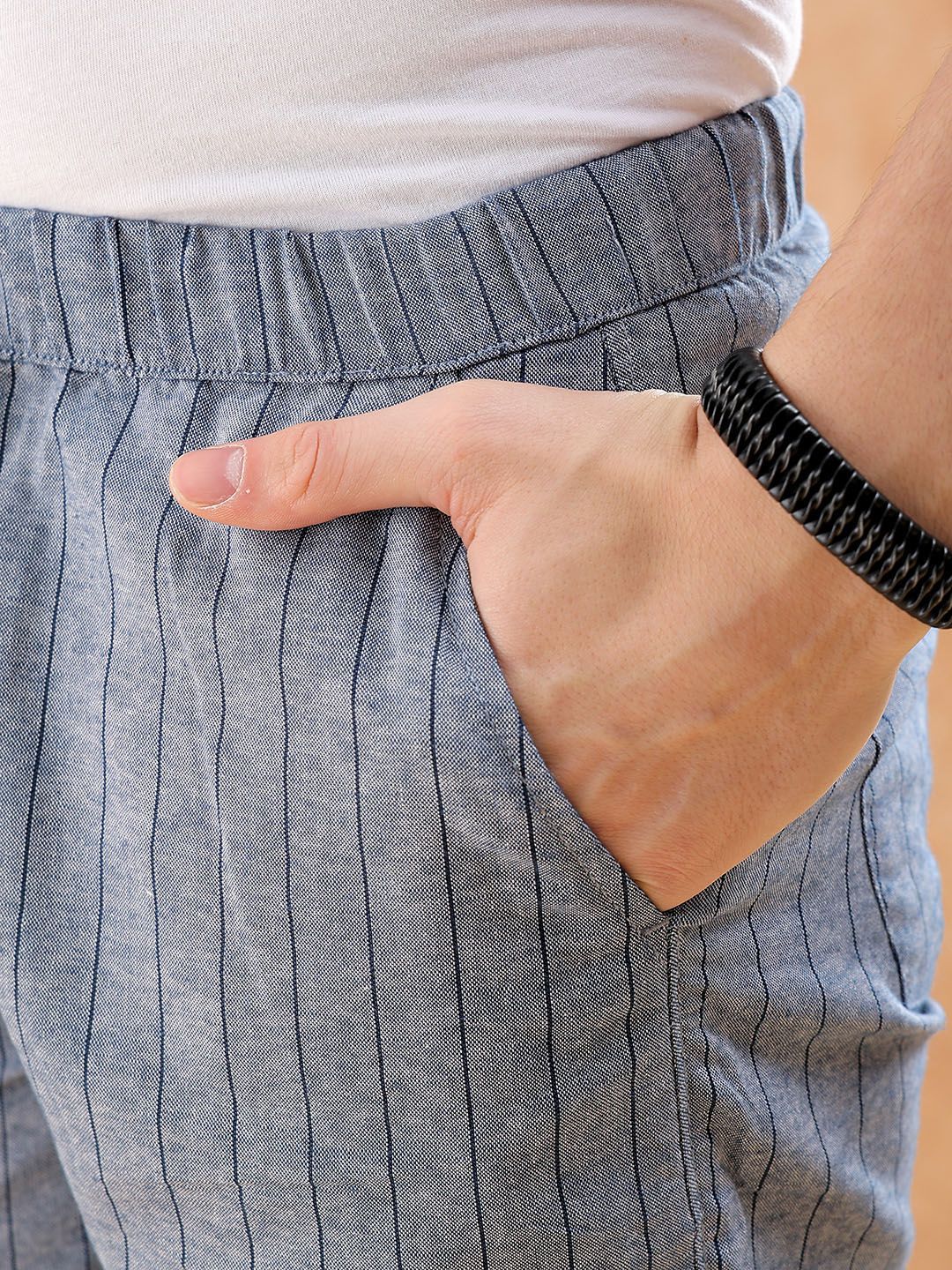 The Indian Garage Co Men Striped Loose Fit Mid-Rise Shorts