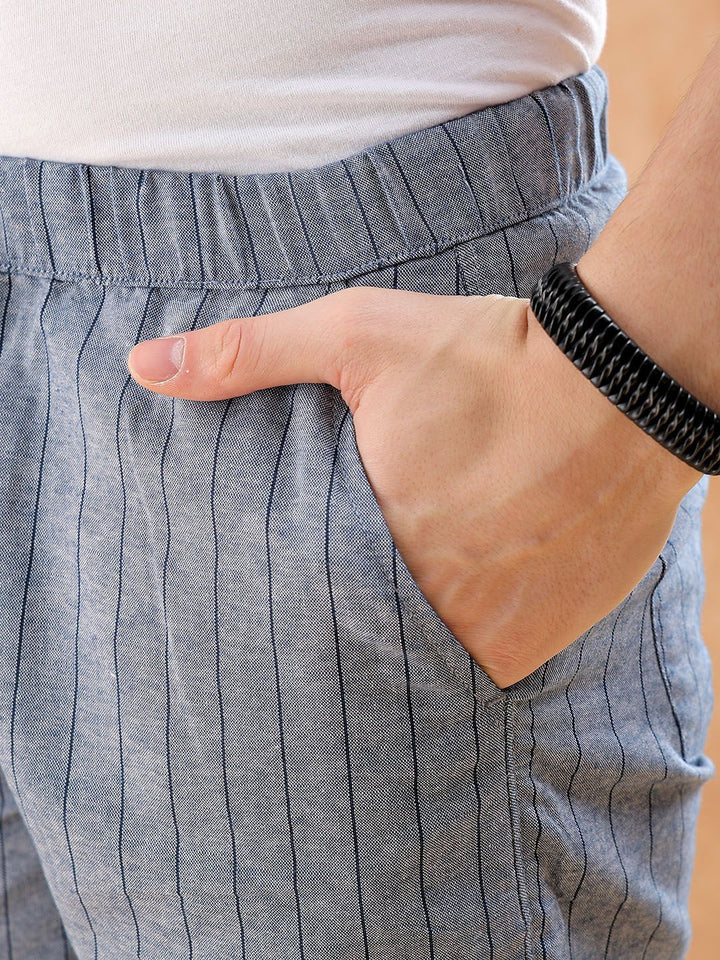 The Indian Garage Co Men Striped Loose Fit Mid-Rise Shorts