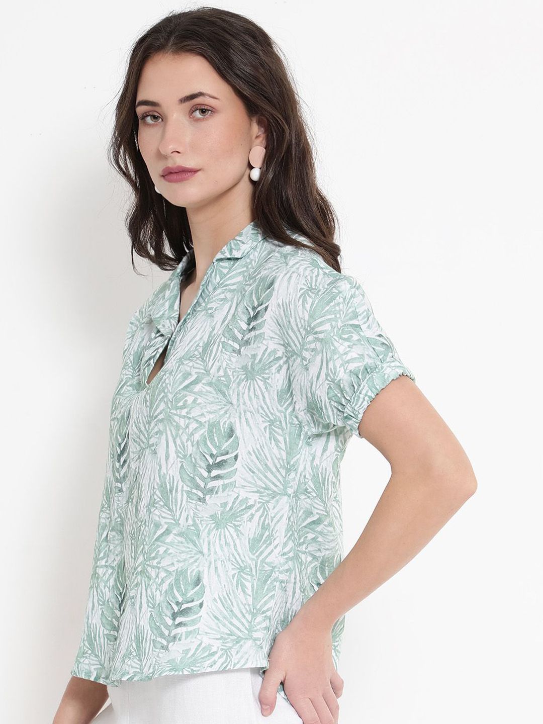 RAREISM Tropical Printed Cotton Top
