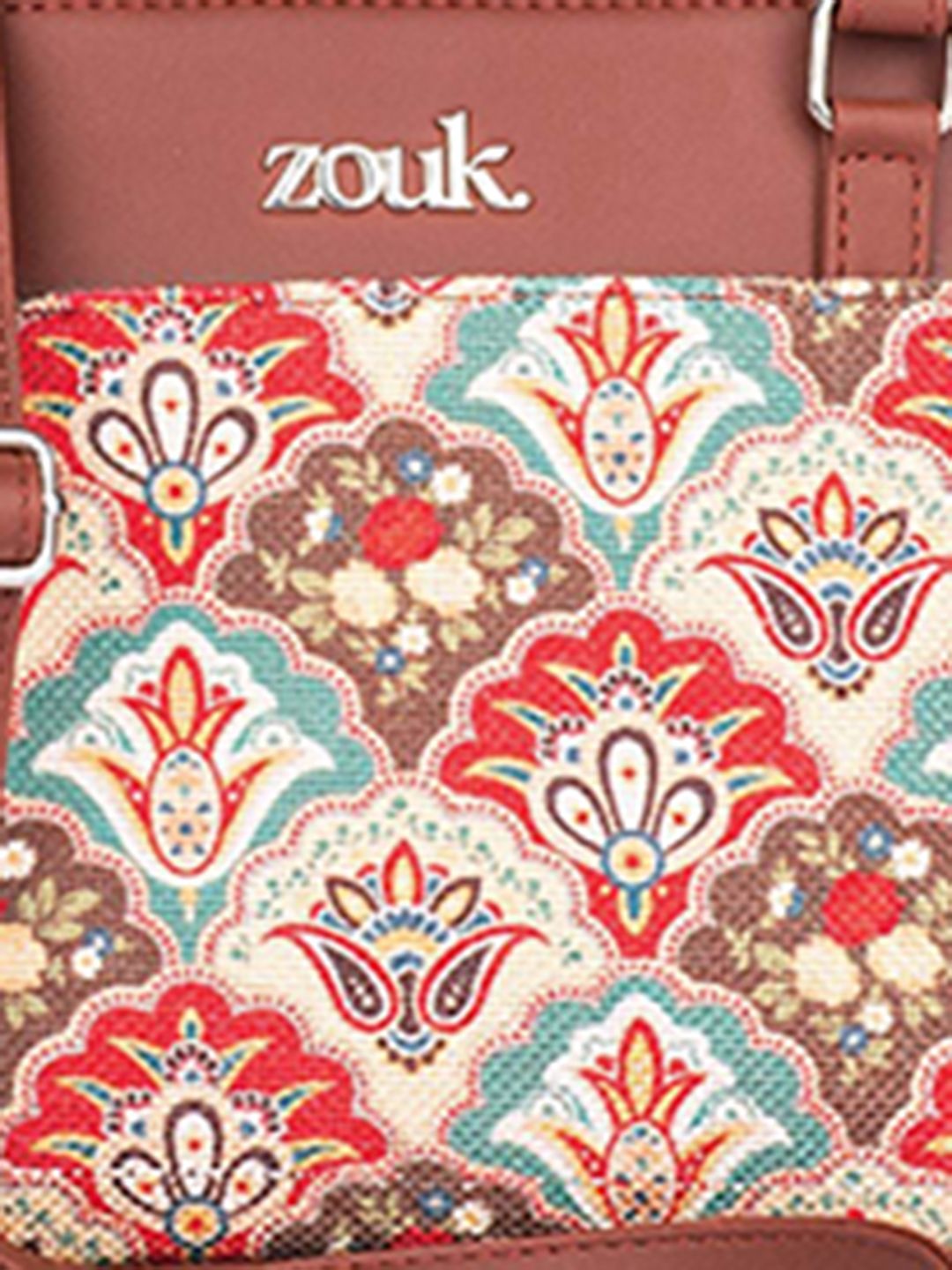 ZOUK Ethnic Motifs Printed Structured Sling Bag