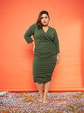 SASSAFRAS Curve Plus Size Bodycon Midi Dress