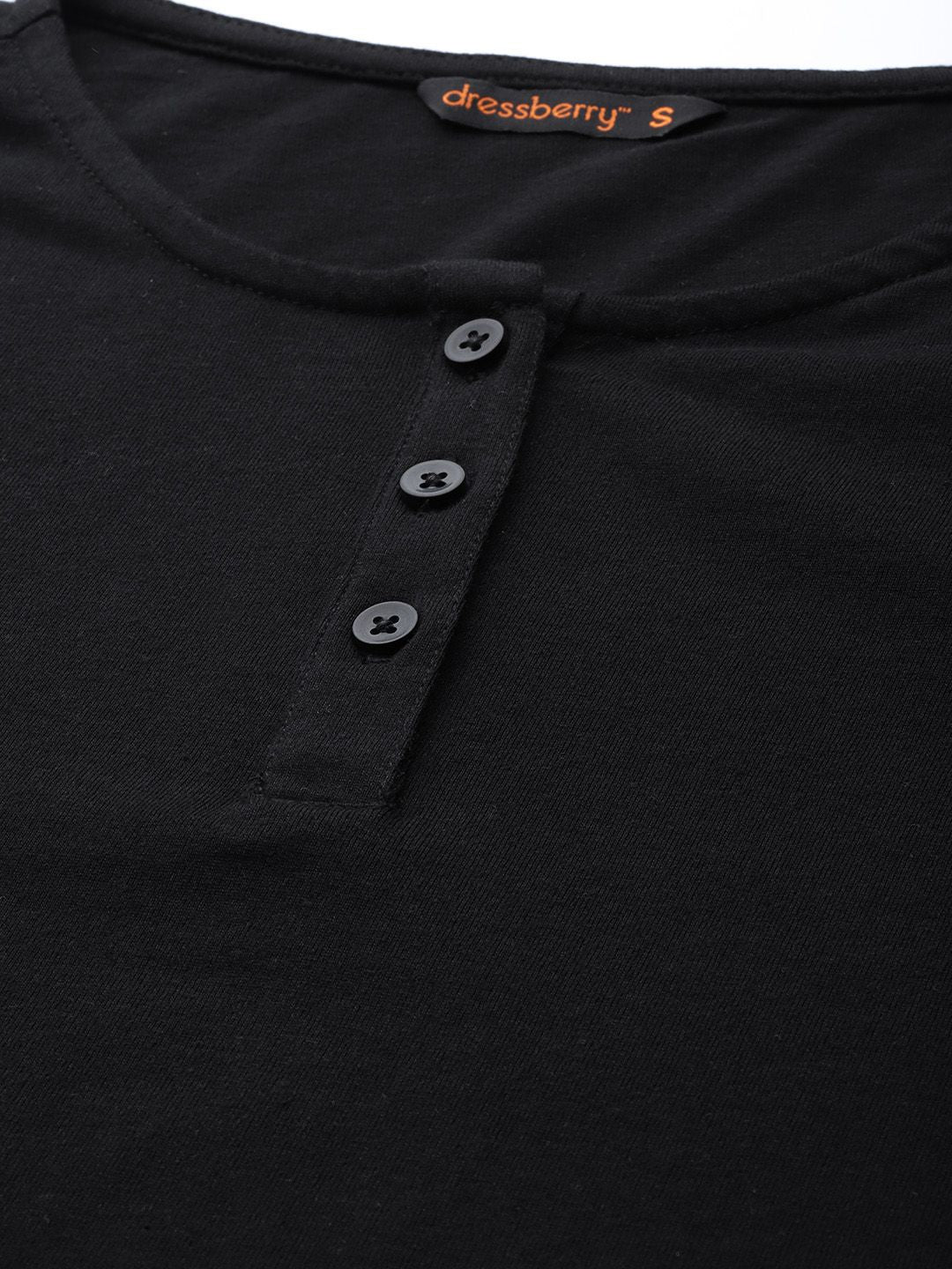 Baju Atasan Crop Solid Hitam Wanita DressBerry