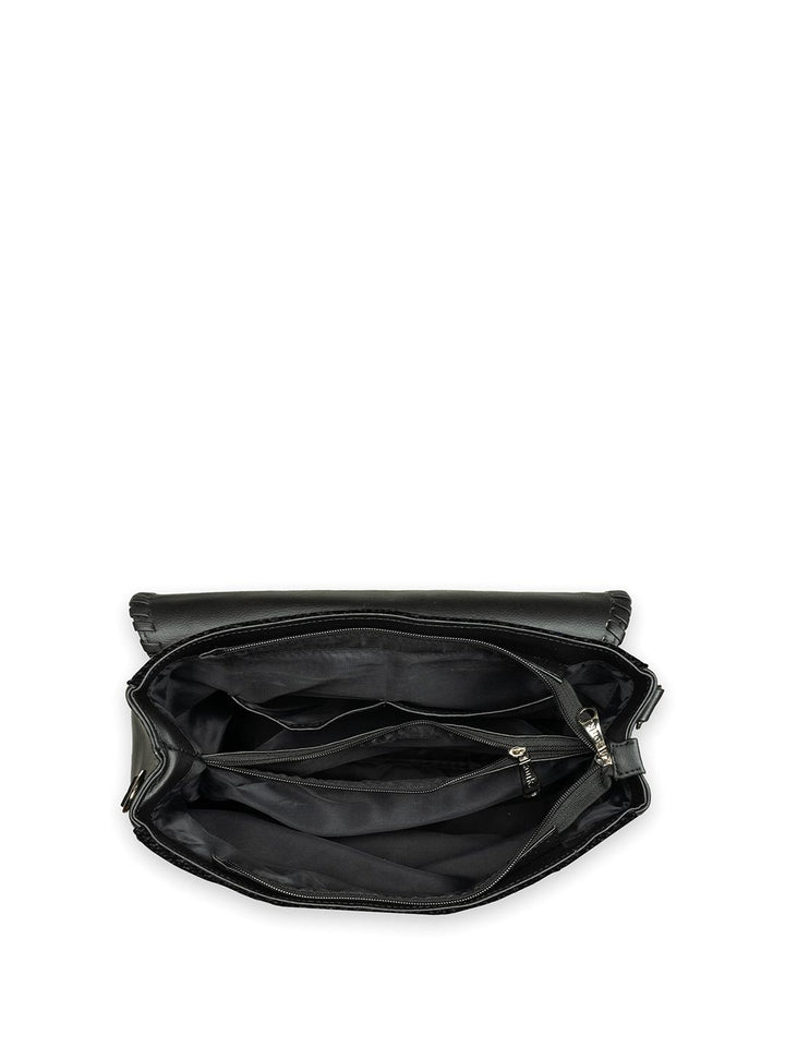 ZOUK Striped Structured Jute Handheld Bag