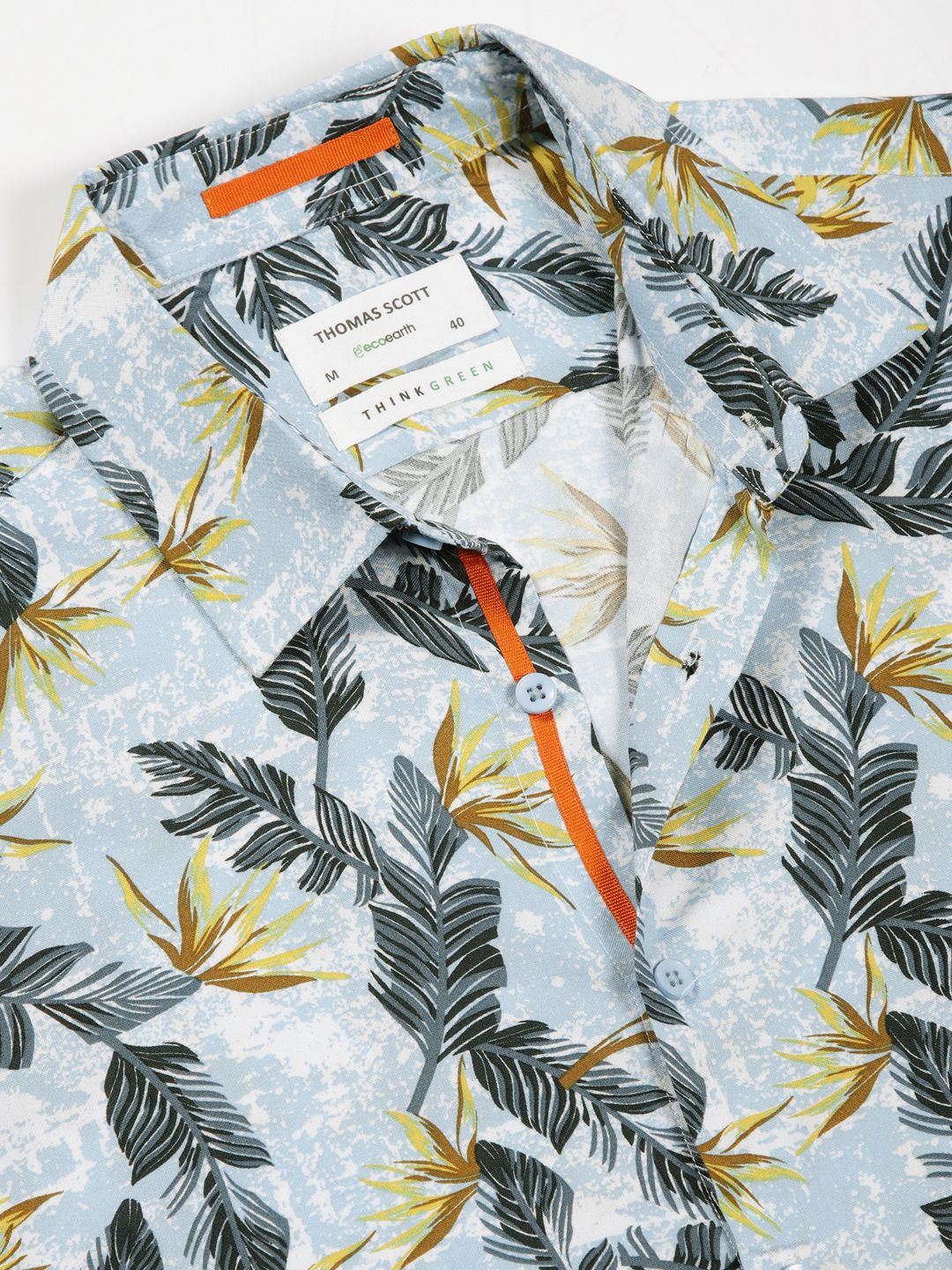 Thomas Scott Men Premium Floral Printed Spread Collar Casual Shirt
