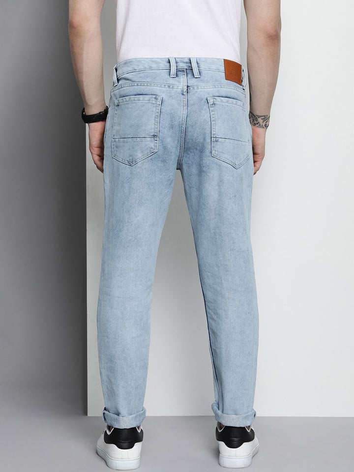 The Indian Garage Co Men Blue Light Fade Dad Fit Jeans