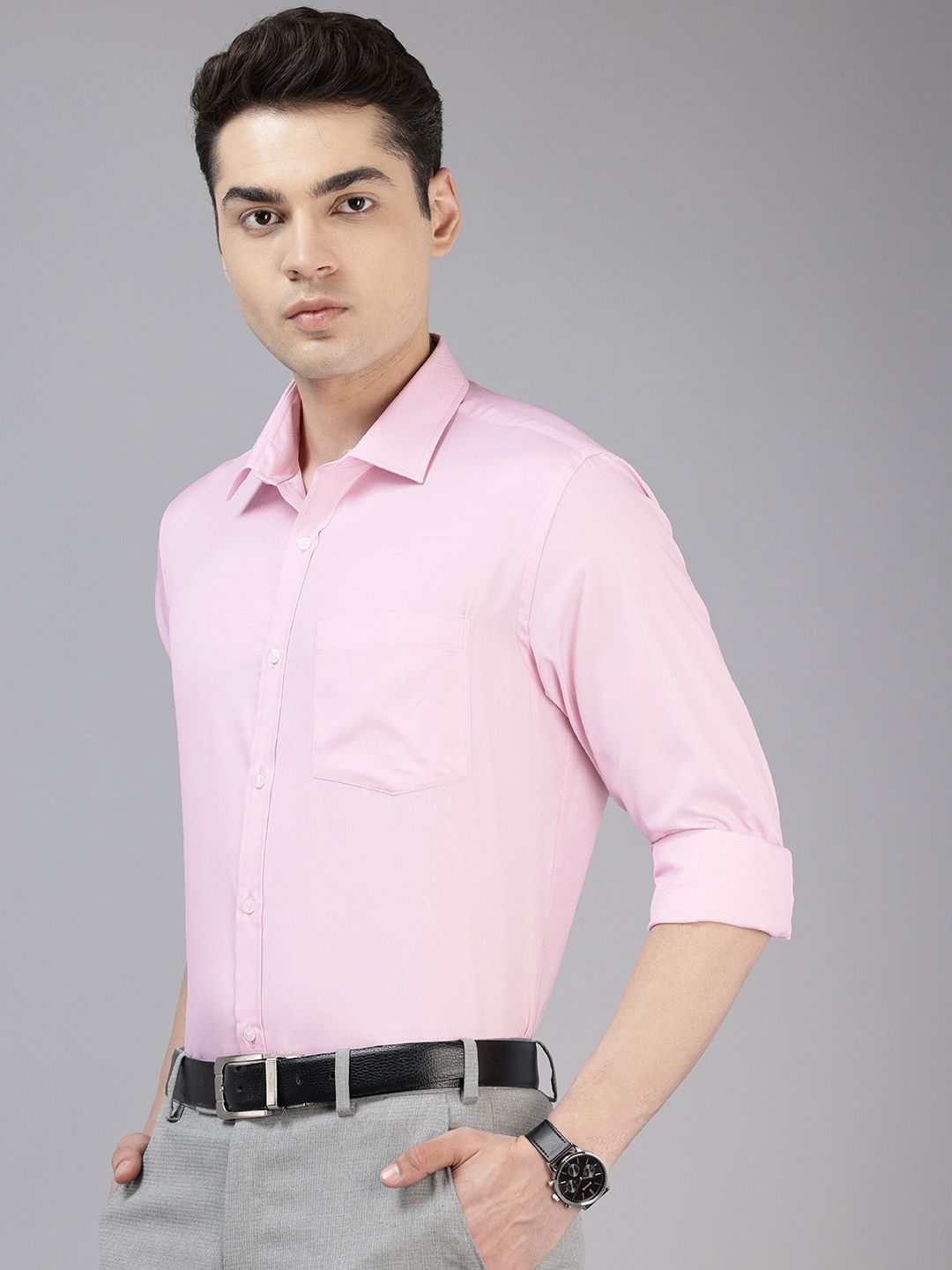 Park Avenue Slim Fit Textured Self Design Formal Shirt