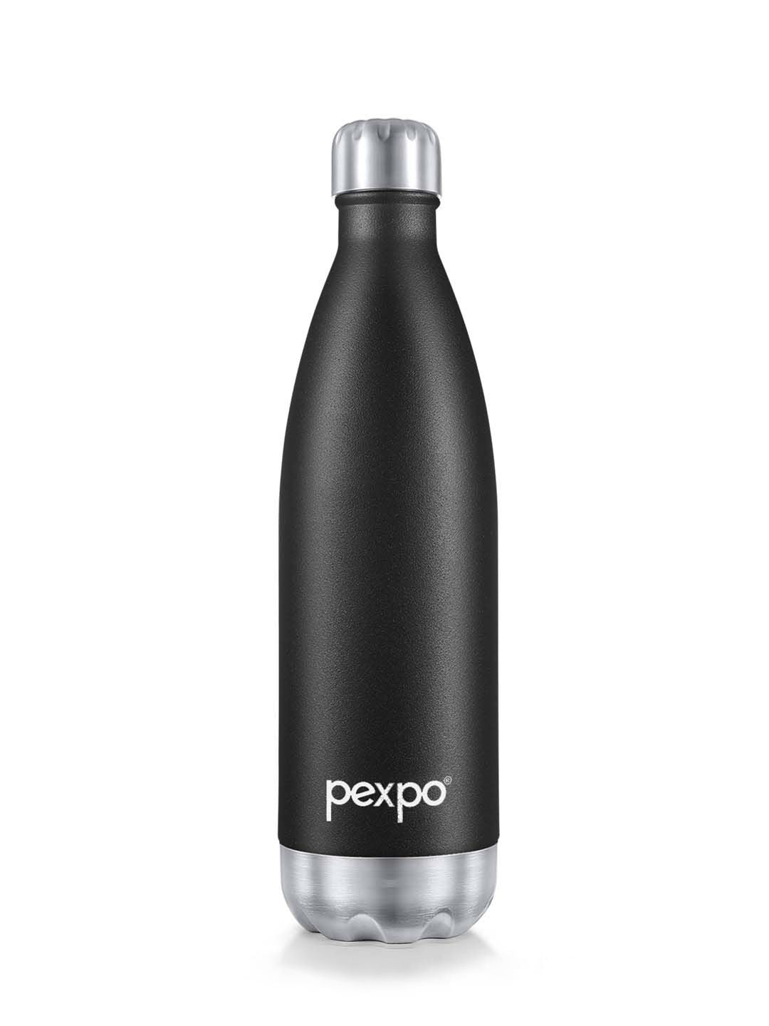 Pexpo ELECTRO ISI Certified Thermosteel 24 Hrs Hot & Cold flask Black Water Bottle-1000ml