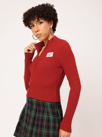 DressBerry Pure Acrylic Ribbed Cardigan