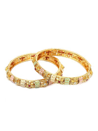 Set Karatcart dari 2 Bangles Meenakari berlapis emas