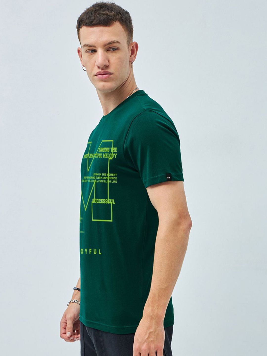 Bewakoof Men Typography Printed Round Neck Cotton T-shirt