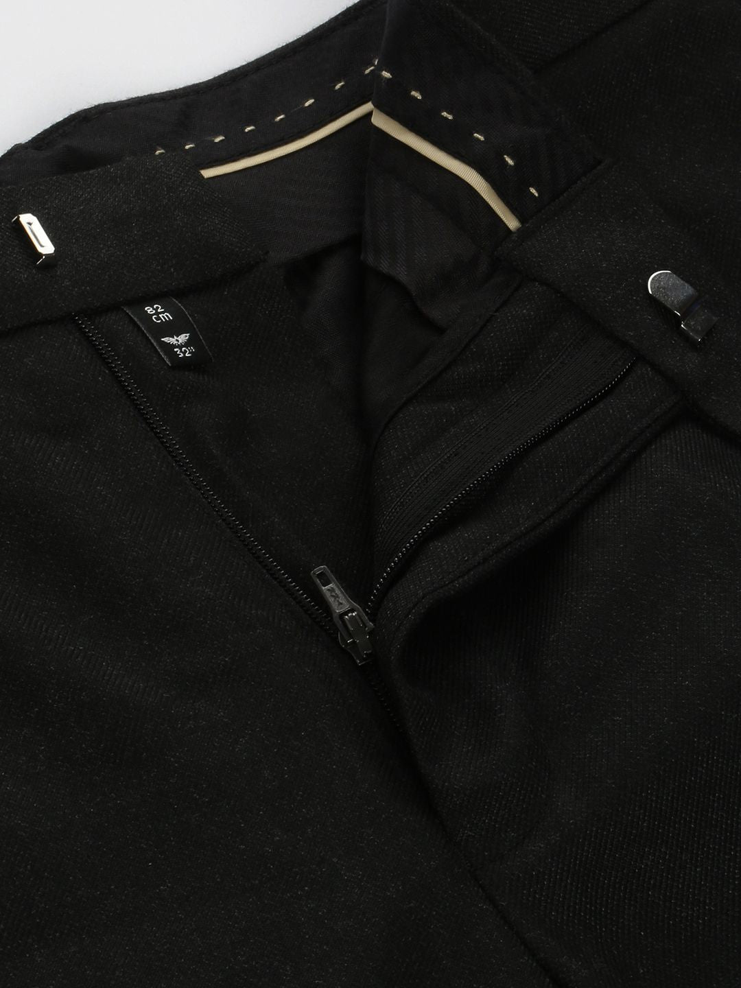 Park Avenue Men Self Design Textured Mid-Rise Smart Fit Formal Trousers