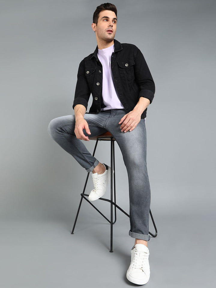 Urbano Fashion Men Grey Slim Fit Mid-Rise Clean Look Stretchable Jeans