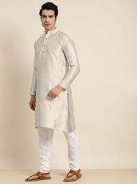 Anug by SOJANYA Men Grey Ethnic Motifs Mandarin Collar Kurta