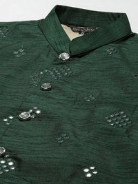 SOJANYA Men Woven Design Kurta with Churidar with Nehru Jacket