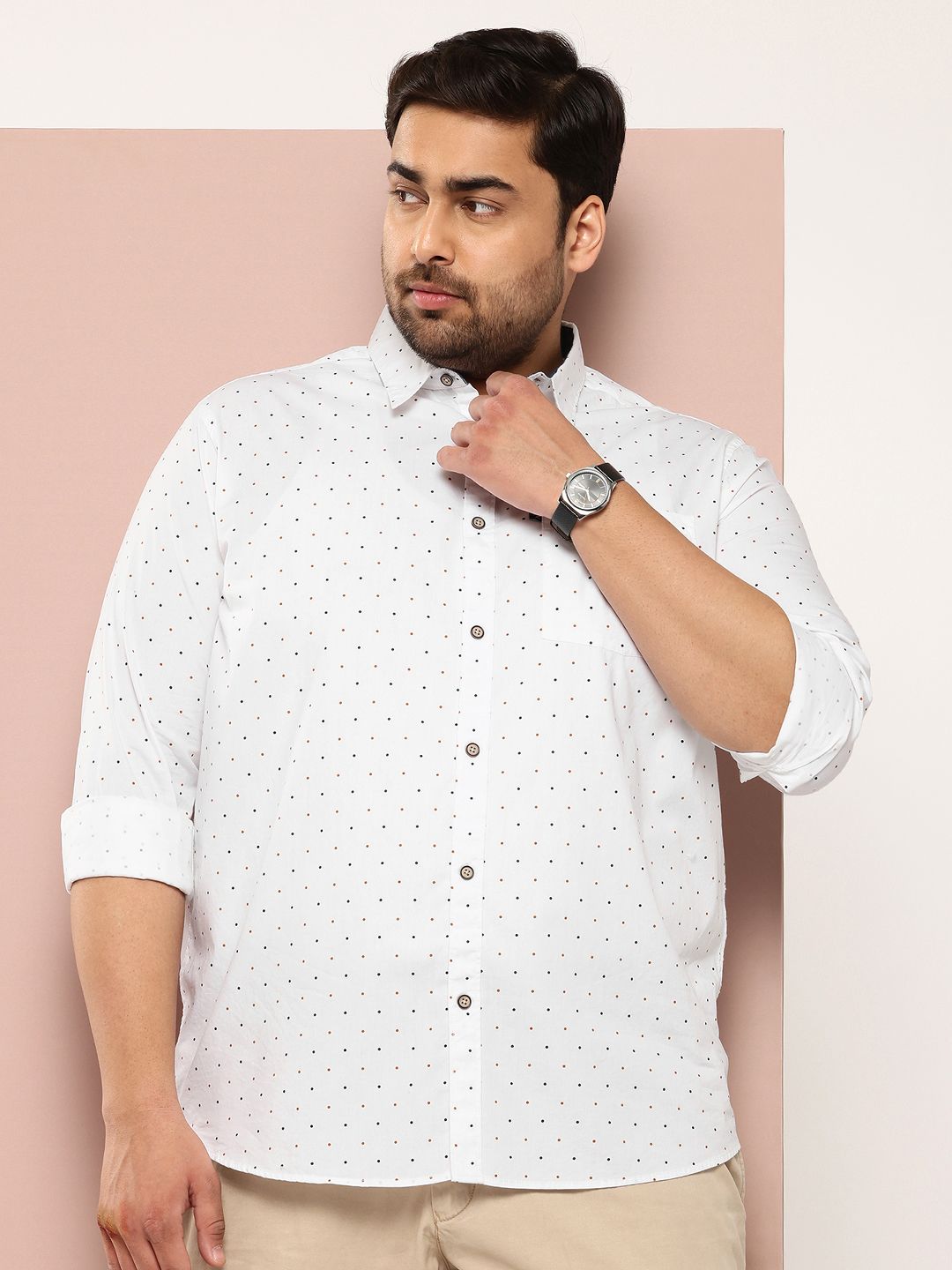 Thomas Scott Plus Size Premium Printed Pure Cotton Casual Shirt