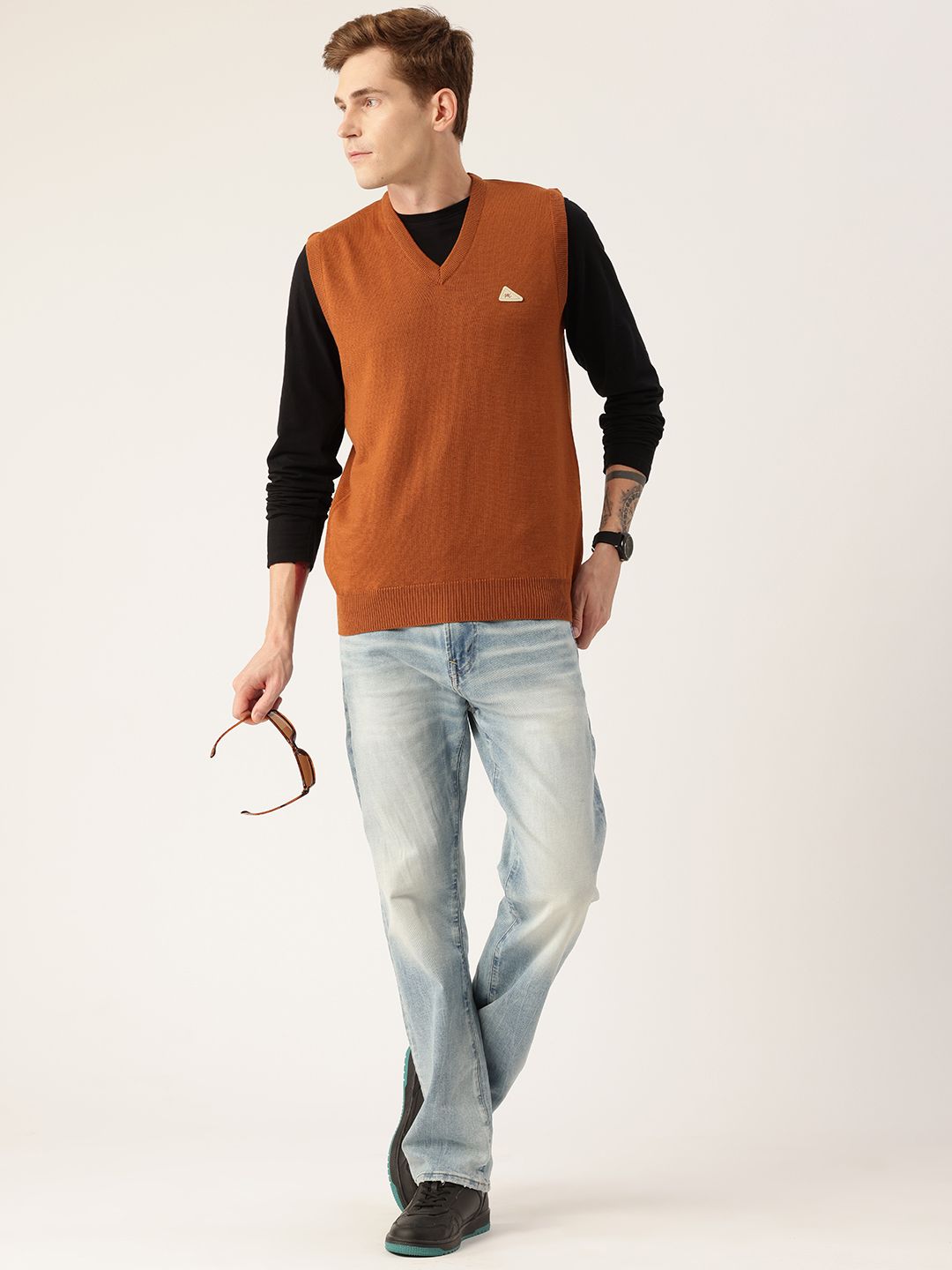 Monte Carlo Woolen Sweater Vest with Brand Logo Detail