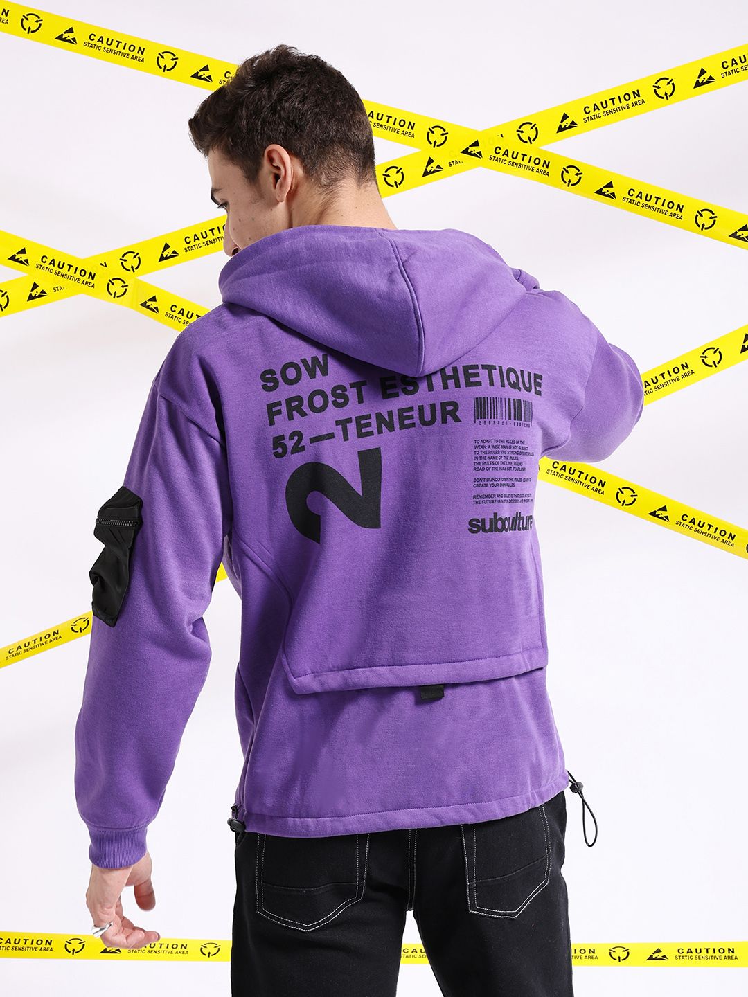 The Indian Garage Co Typography Printed Hooded Pullover Sweatshirt