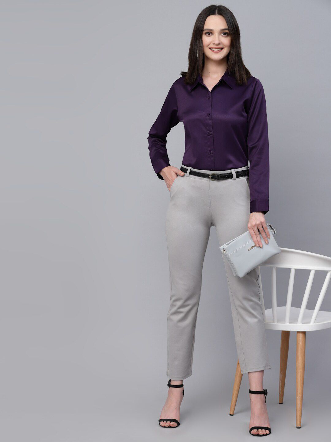 Style Quotient Satin Finish Spread Collar Formal Shirt
