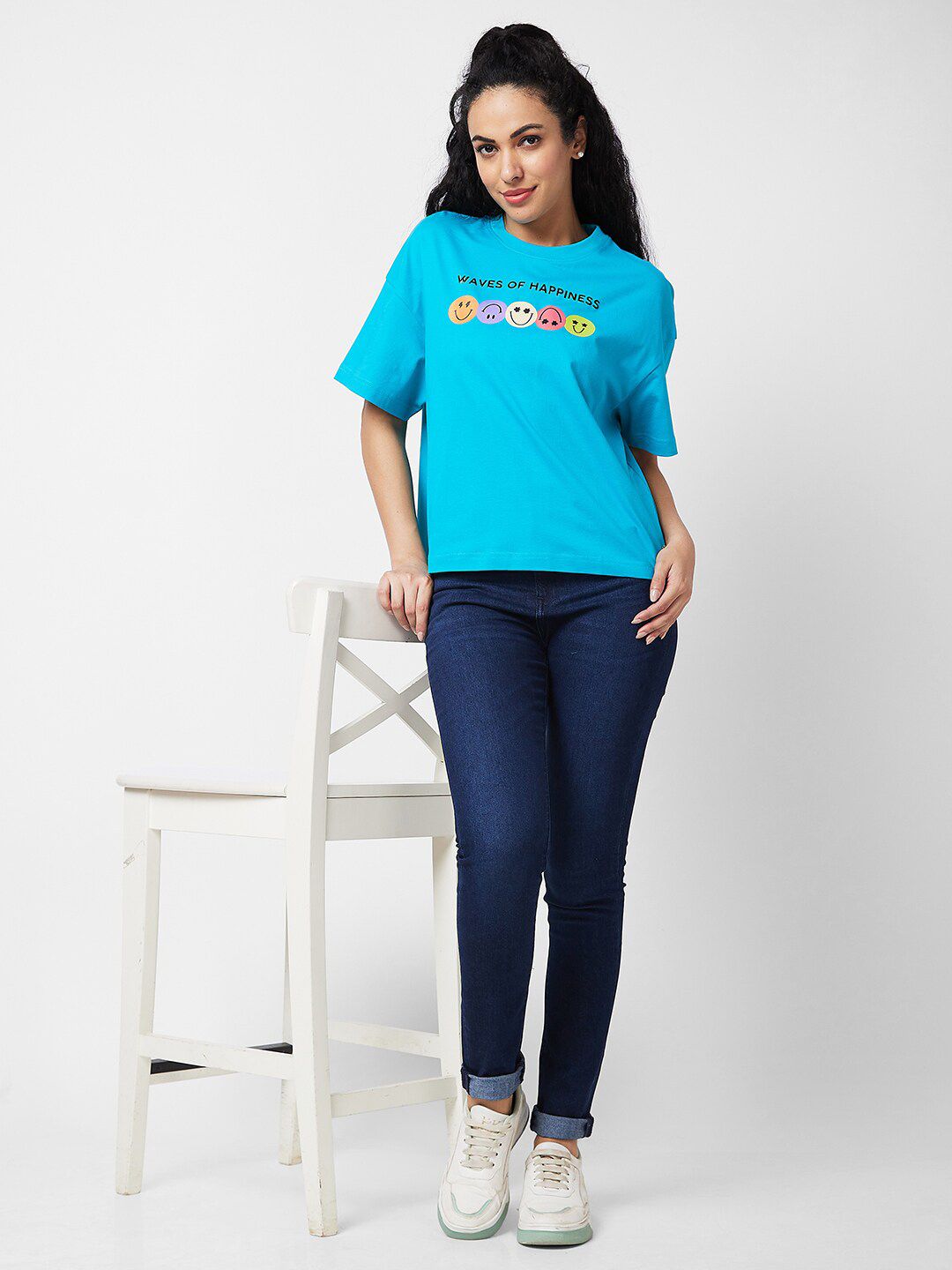 SPYKAR Round Neck Typography Printed Cotton T-shirt