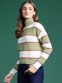 DressBerry Women Striped Acrylic Pullover