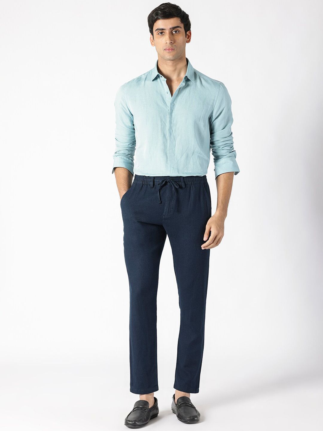 RARE RABBIT Men Slim Fit Cotton Trousers