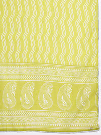 Libas Women Bandhani Yoke Design Empire Gotta Patti Cotton Kurta with Trousers & Dupatta