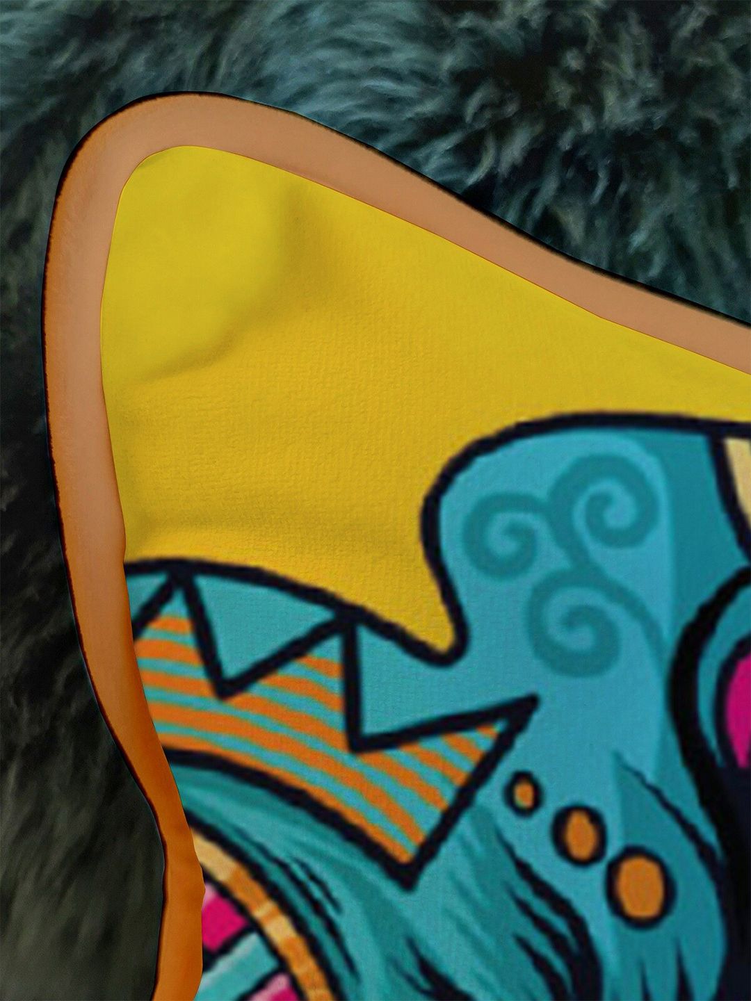 STITCHNEST Yellow & Blue Set of 5 Ethnic Motifs Velvet Square Cushion Covers