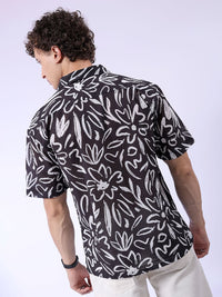 The Indian Garage Co Men Relaxed Fit Floral Print Textured Resortwear Shirt