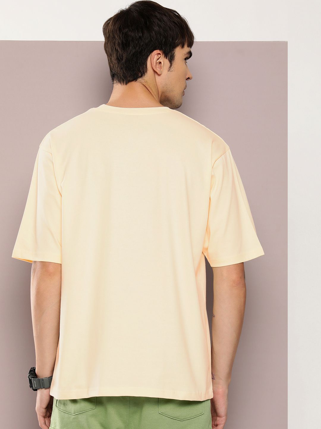 DILLINGER Men Graphic Printed Oversized Drop-Shoulder Sleeves Pure Cotton T-shirt