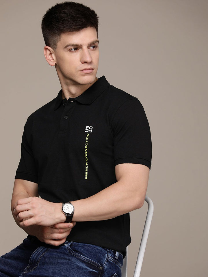 T-Shirt Kapas Kolar Polo Polo Connection Perancis dicetak