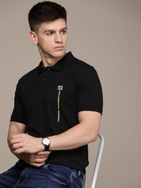 T-Shirt Kapas Kolar Polo Polo Connection Perancis dicetak