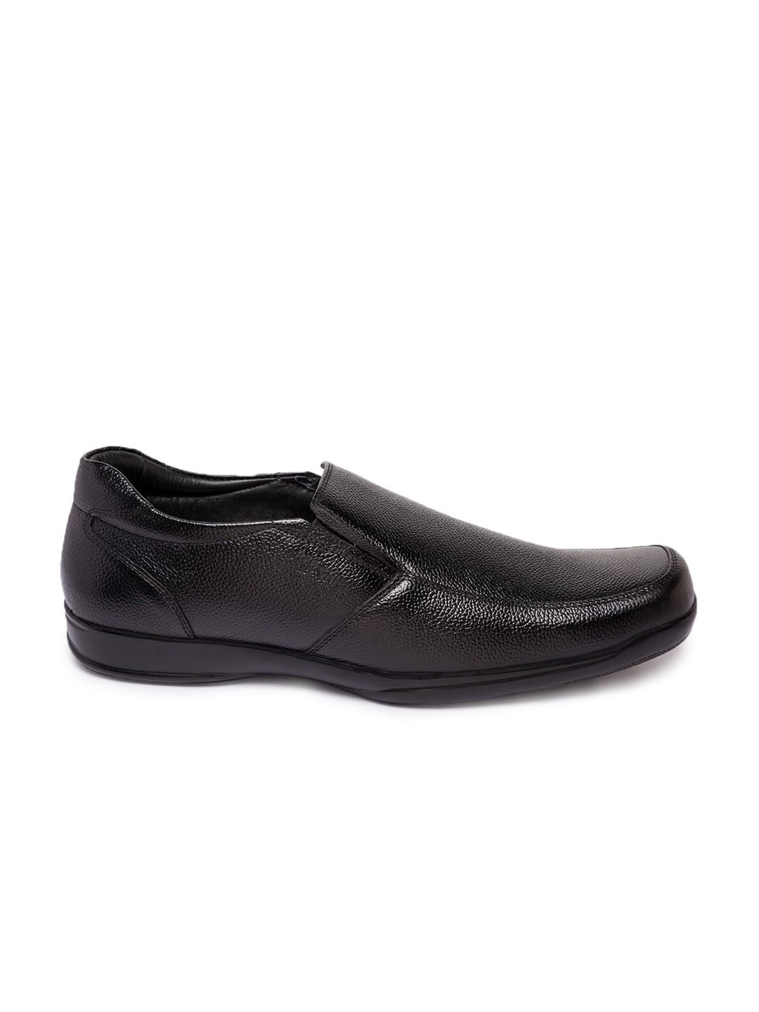 Red Chief Men Black Leather Formal Slip-on Shoes