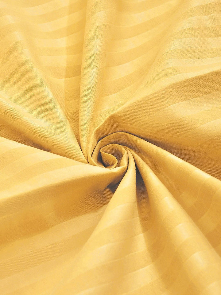 Myntra Elegant Homes Yellow & White Striped 300 TC King Bedsheet dengan 2 Sarung Bantal