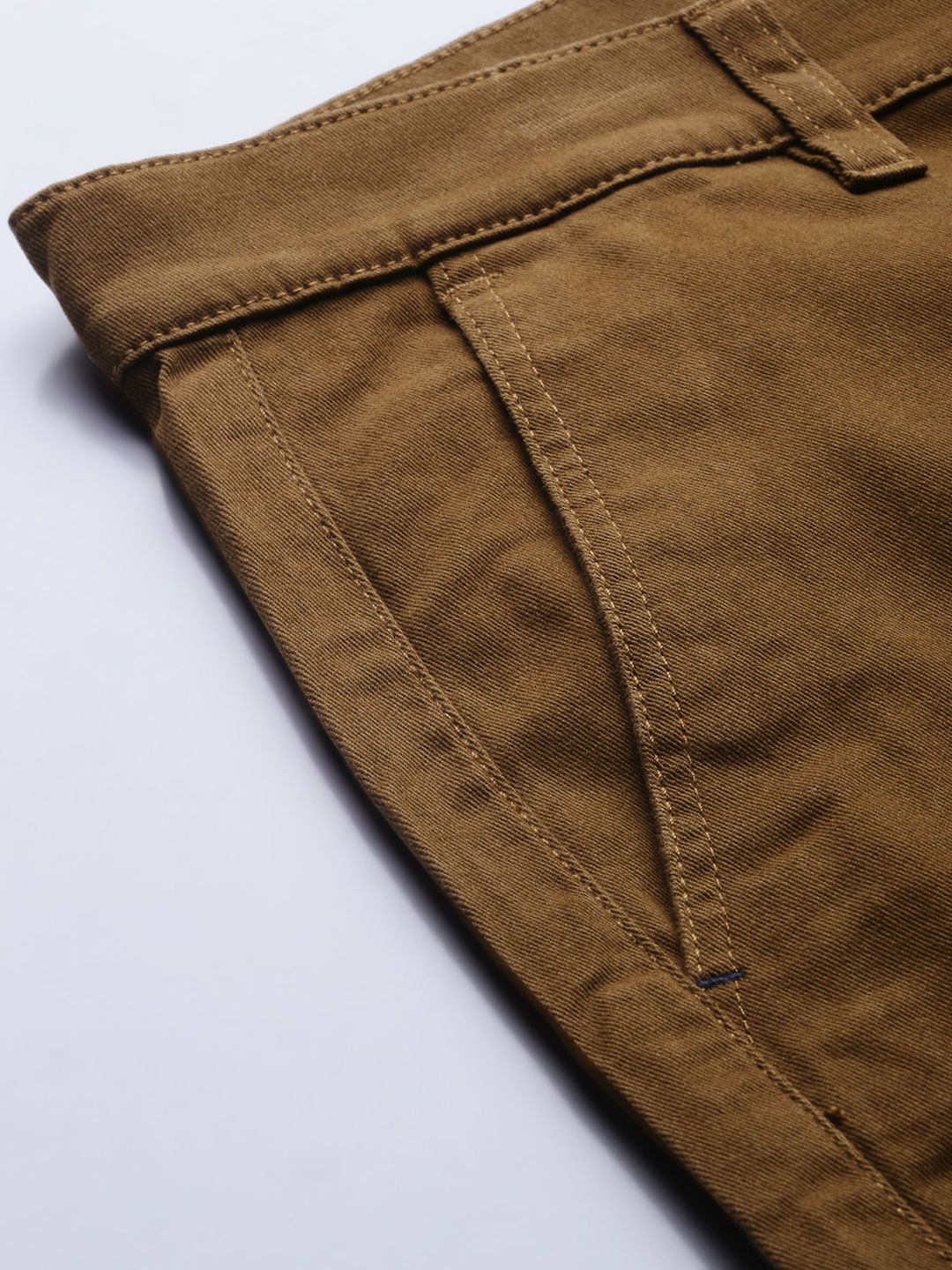 The Indian Garage Co Men Tan Slim Fit Joggers Trousers