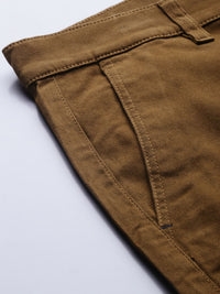 The Indian Garage Co Men Tan Slim Fit Joggers Trousers