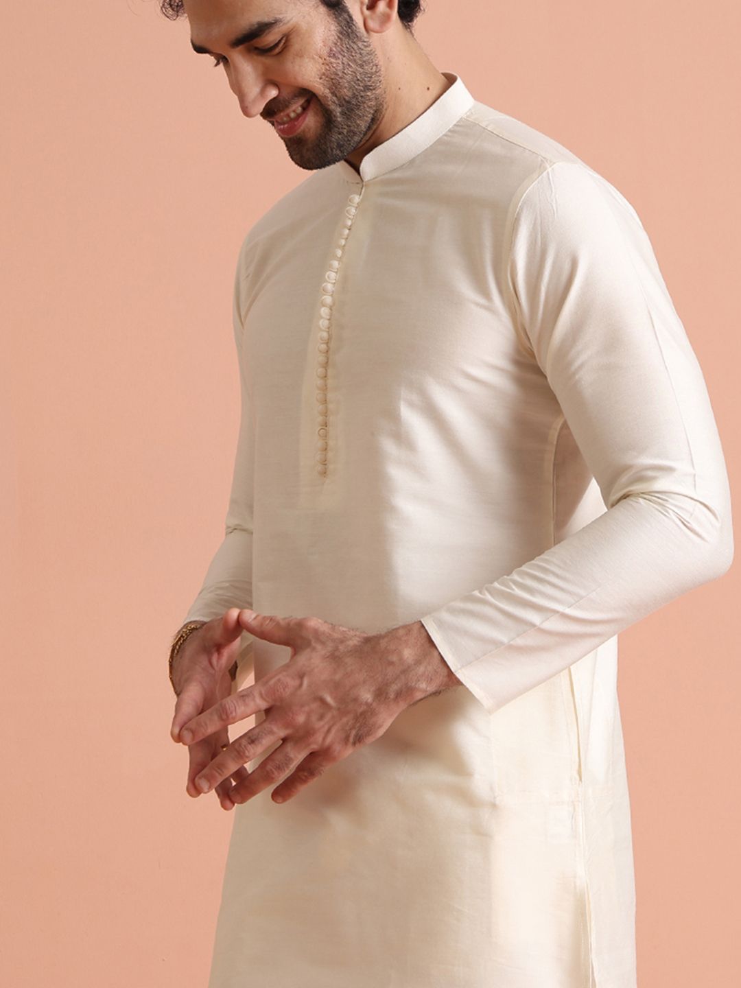 KISAH Mandarin Collar Regular Kurta With Trousers