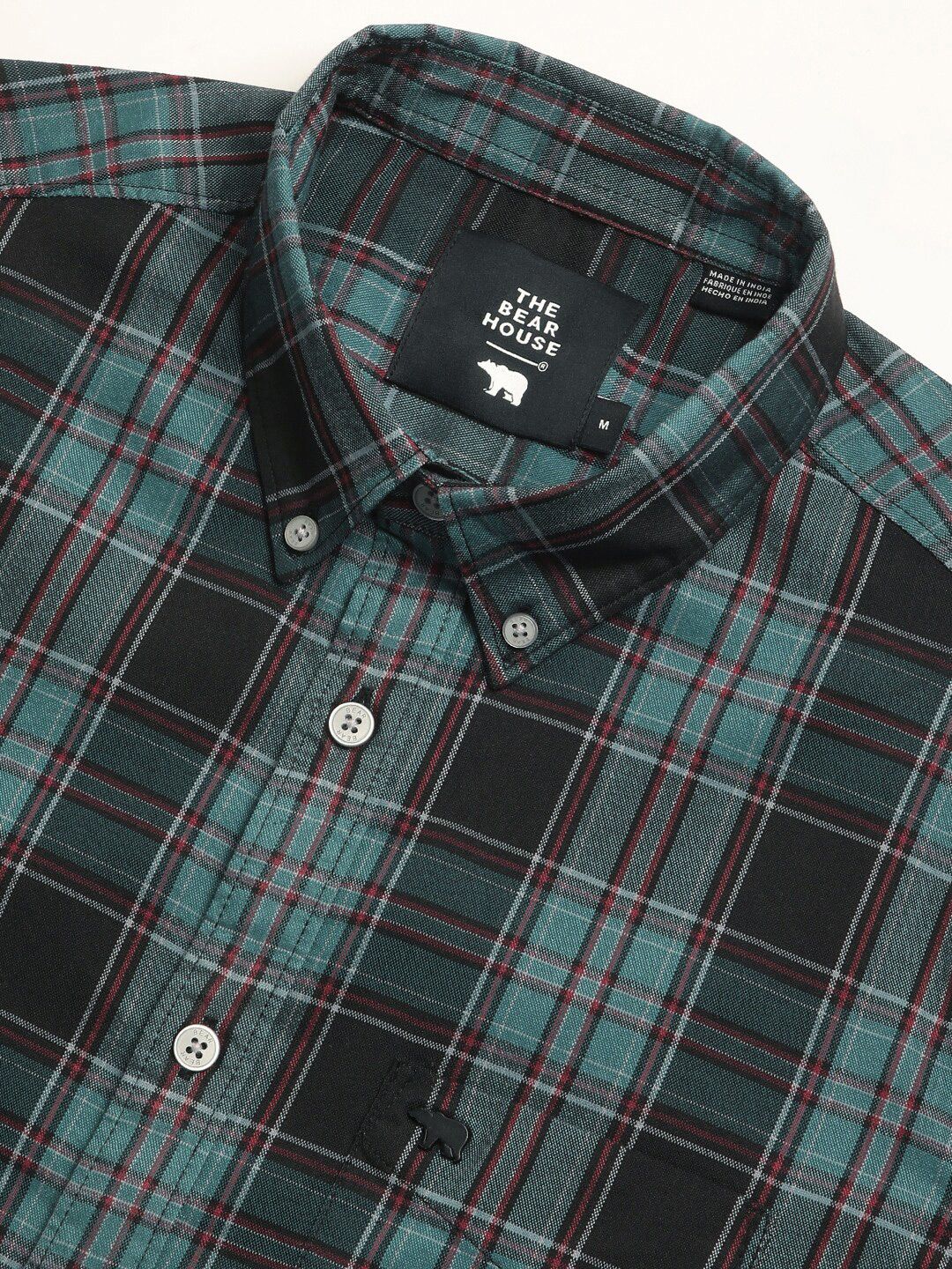 THE BEAR HOUSE Slim Fit Tartan Checks Opaque Checked Casual Shirt