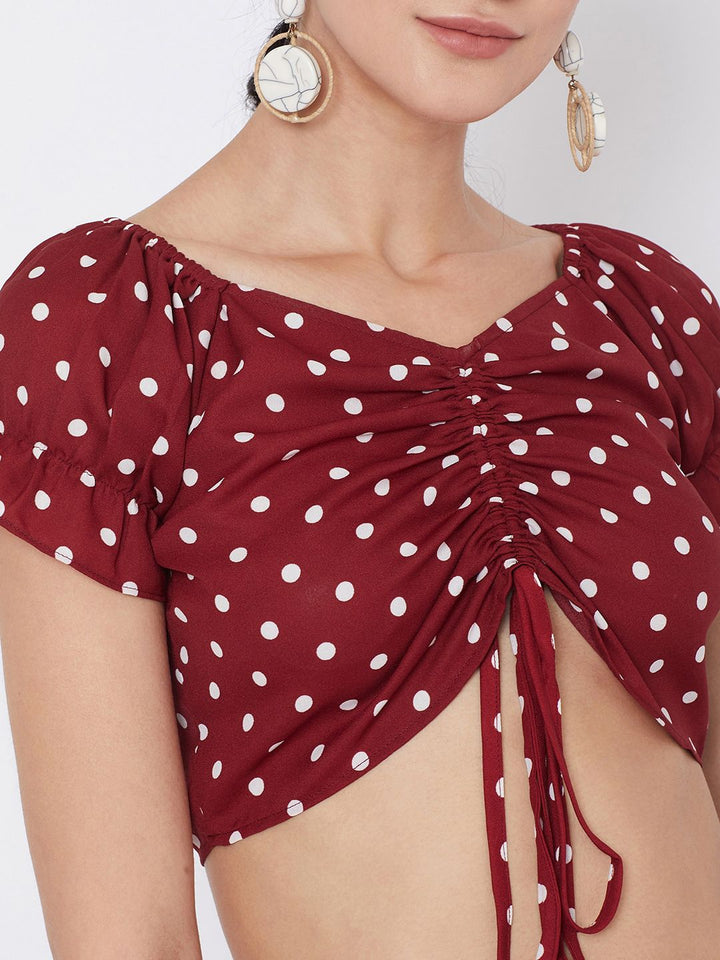 Berrylush Women Red Printed Fit and Flare Dress
