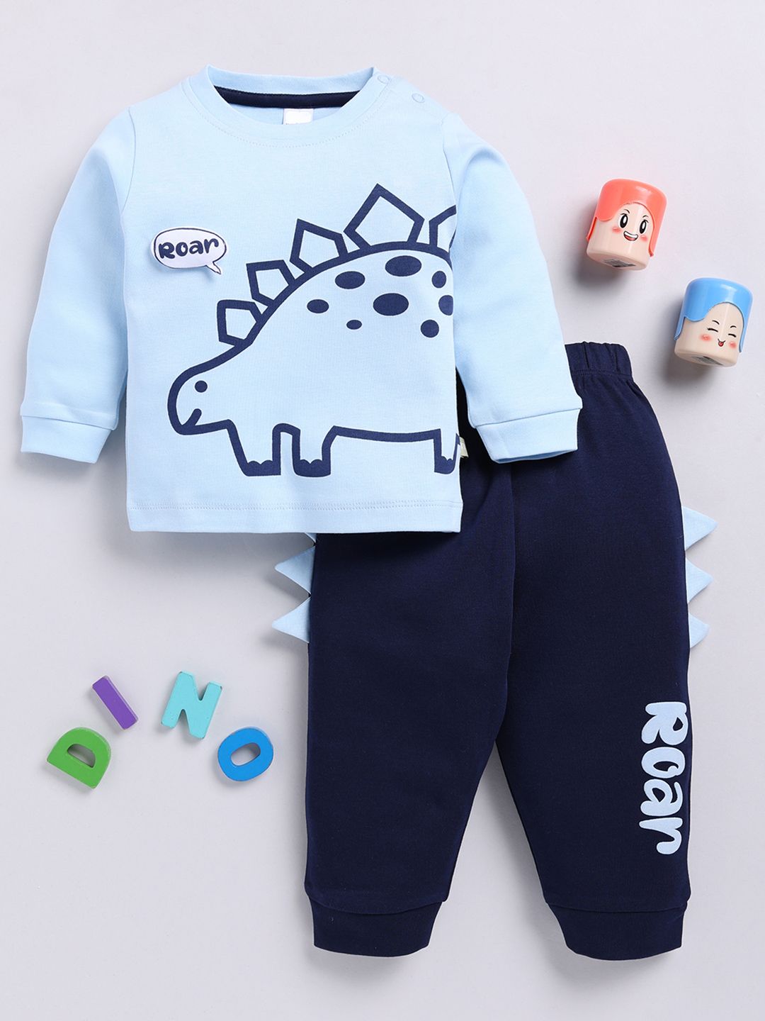 Moms Love Infant Boys Pure Cotton Printed T-shirt & Jogger