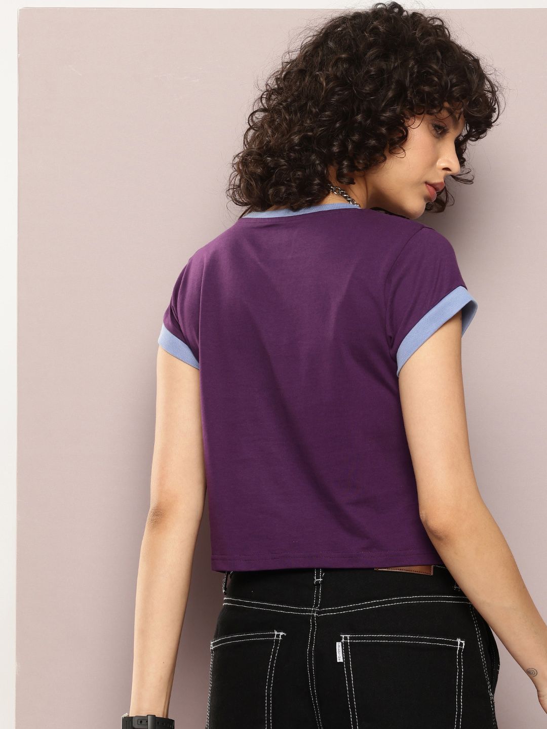 DILLINGER Women Regular Cropped Varsity Printed Tshirt