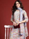 Indo Era Floral Printed Pure Cotton Kurta with Salwar & With Dupatta