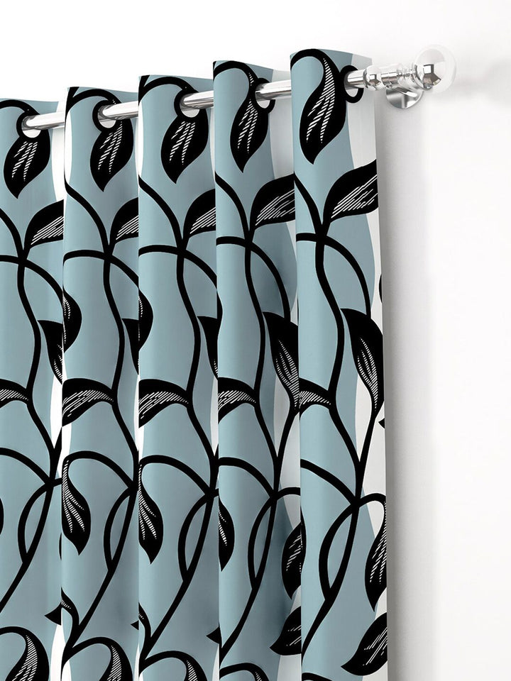 Story@home Nature White & Grey 2 Pieces Ethnic Motifs Printed Window Curtains