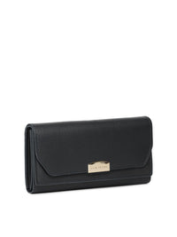 Lino Perros Women Black Solid Three Fold Wallet