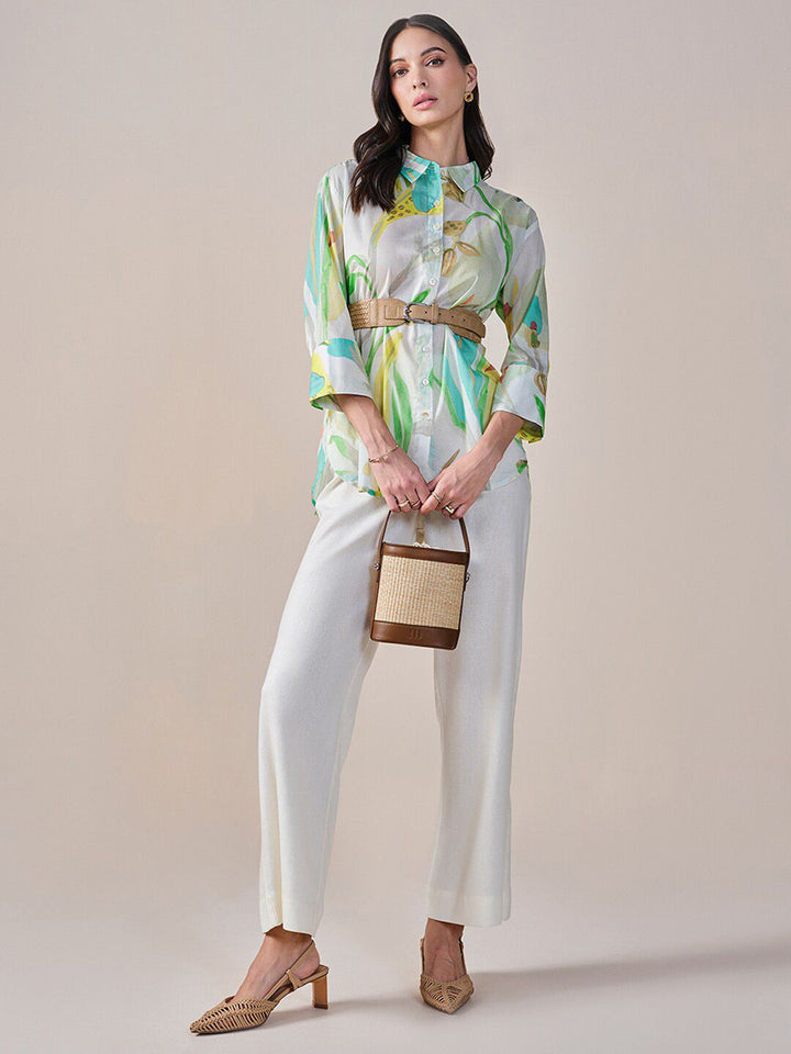 AND Print Cotton Shirt Style Top