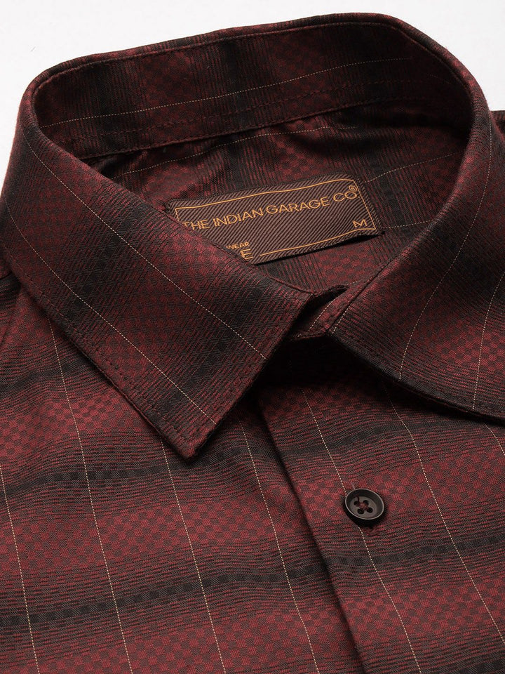 The Indian Garage Co. X Luxe Slim Fit Checked Formal Shirt