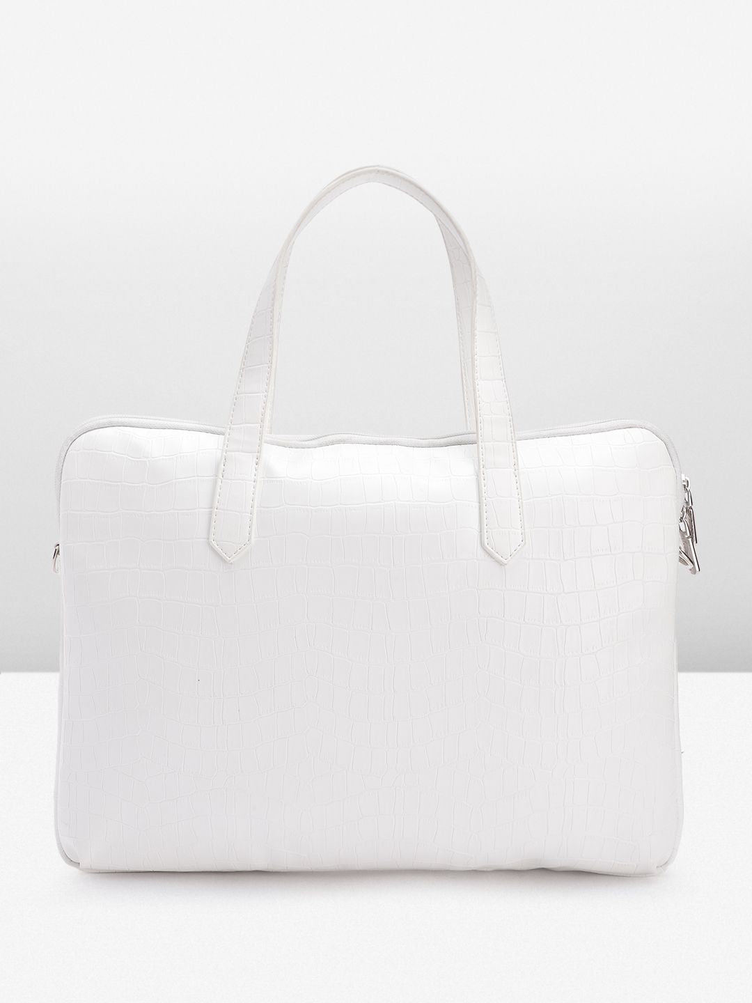 Lino Perros Women Croc Textured Structured Laptop Bag-16 Inches