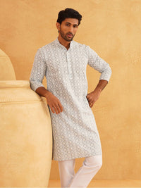 SOJANYA Men Grey Kurta