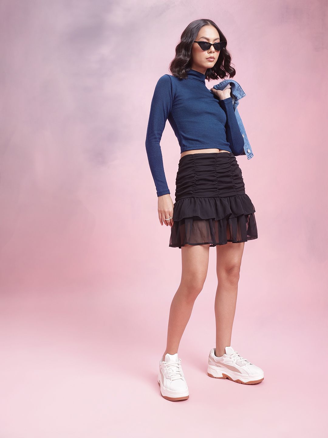 DressBerry High Neck Acrylic Top