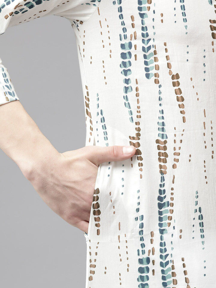 See Designs Abstract printed Mandarin Neck Straight Kurta